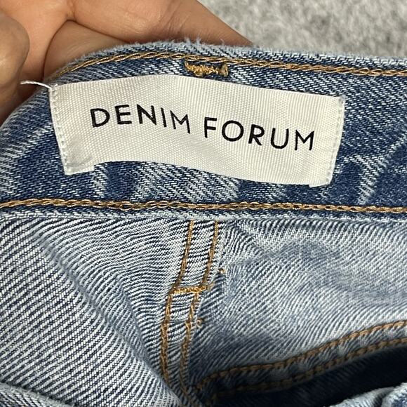 Aritzia Denim Forum Jeans Womens 24 The Farrah High Rise Wide Leg Light Wash - Picture 12 of 16